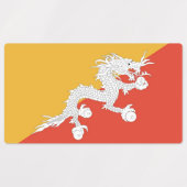 ブータン国旗を掲げた愛国的なラベル ラベル (デザイン1)