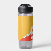 ブータン国旗を掲げた水瓶 ウォーターボトル (正面)