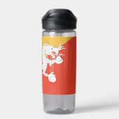 ブータン国旗を掲げた水瓶 ウォーターボトル (背面)