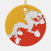 ブータン国旗オーナメント セラミックオーナメント (正面)