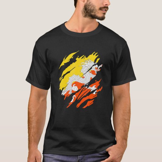 ブータン国旗ブータン2 Tシャツ (正面)