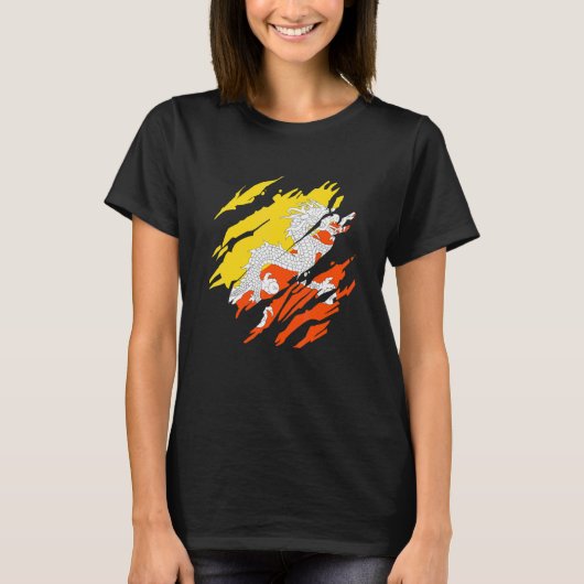 ブータン国旗ブータン2 Tシャツ (正面)