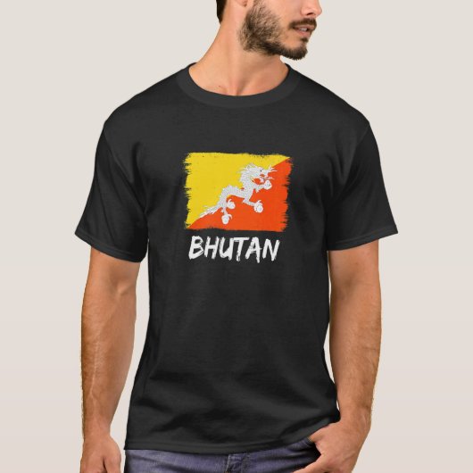 ブータン国旗ブータン Tシャツ (正面)