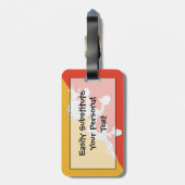 ブータン国旗簡単ID個人 ラゲッジタグ (裏面縦)