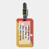 ブータン国旗簡単ID個人 ラゲッジタグ (正面縦)