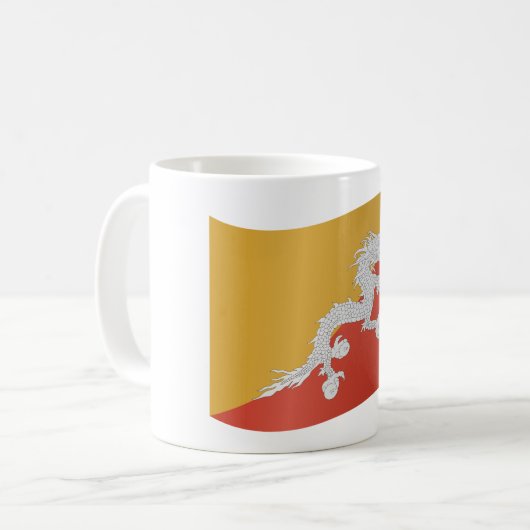 ブータン国旗 コーヒーマグカップ (正面左)