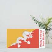 ブータン国旗、ブータンからのハッピーホリデー シーズンカード (スタンド正面)