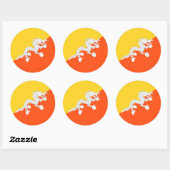 ブータン国旗、ブータン国旗 ラウンドシール (シート)