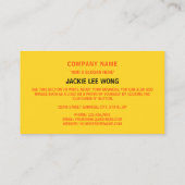 ブータン国旗、ブータン国旗 名刺 (裏面)