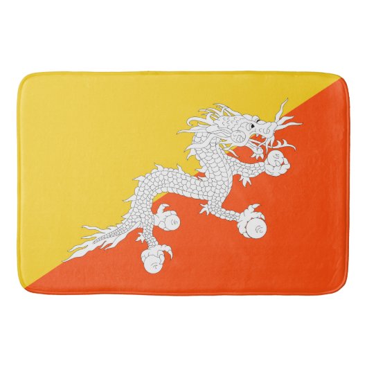 ブータン国旗(ブータン) (サンダー・ドラゴン) バスマット (正面)