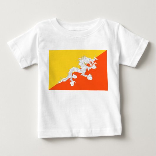 ブータン国旗（ブータン） （サンダー・ドラゴン） ベビーTシャツ (正面)