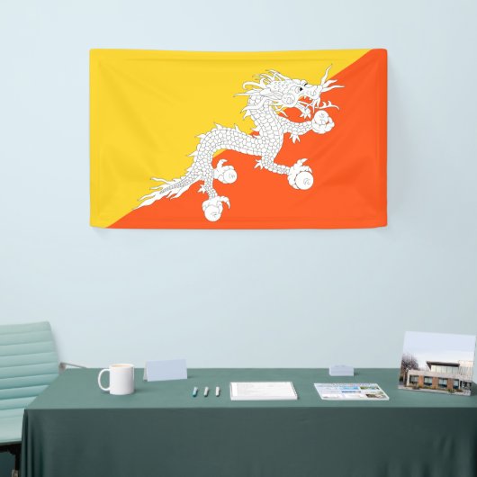 ブータン国旗(ブータン) (サンダー・ドラゴン) 横断幕 (トレードショー)