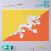ブータン国旗（ブータン） （サンダー・ドラゴン） 薄葉紙 (クラフト)