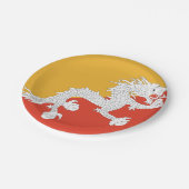 ブータン国旗 ペーパープレート (アングル)