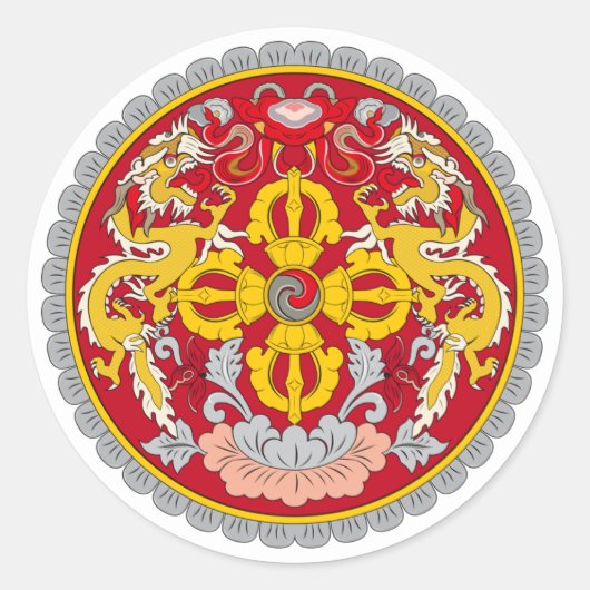 ブータン国章 ラウンドシール (正面)