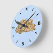 ブータン地図の時計 ラウンド壁時計 (傾斜)