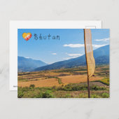 ブータン地方の美しい農業景観 ポストカード (正面/裏面)