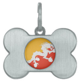 ブータン王国旗、竜火 ペットネームタグ