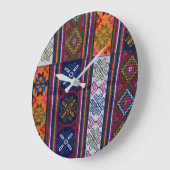 ブータン織物 ラージ壁時計 (傾斜)
