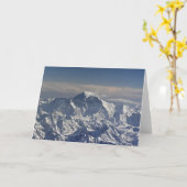 ブータン。エベレスト山の永遠の雪 カード (黄色い花)