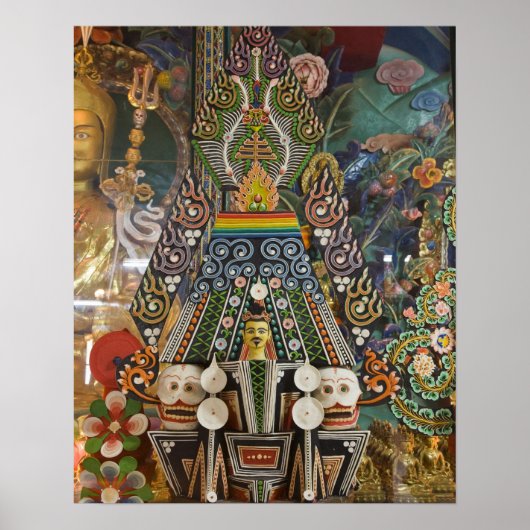 ブータン。僧侶が作る儀式のケーキが2を飾る ポスター (正面)