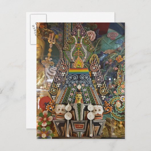 ブータン。僧侶が作る儀式のケーキが2を飾る ポストカード (正面/裏面)