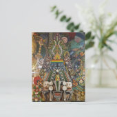 ブータン。僧侶が作る儀式のケーキが2を飾る ポストカード (スタンド正面)