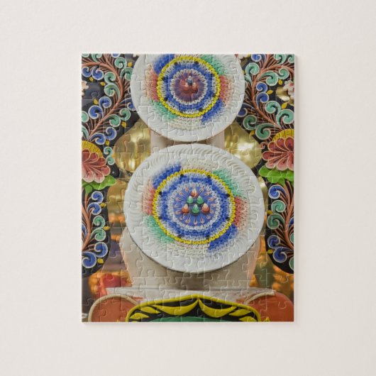 ブータン。僧侶が作る祭りのケーキは、 ジグソーパズル (縦)