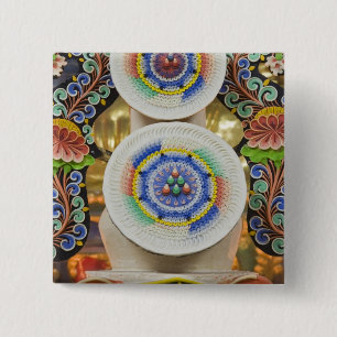 ブータン。僧侶が作る祭りのケーキは、 缶バッジ