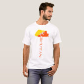 ブータン 国地図 旗 Tシャツ (正面フル)
