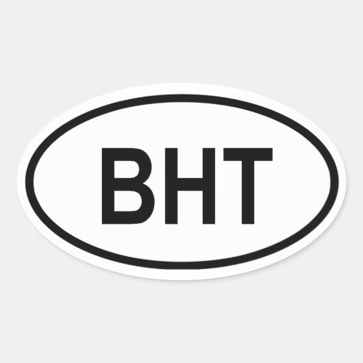 ブータン「BHT」 楕円形シール (正面)