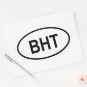 ブータン「BHT」 楕円形シール (封筒)