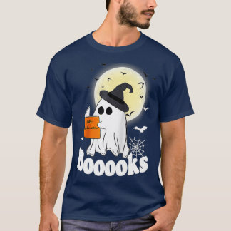 ブーックスボー幽霊読ズムーンパンプキンハロウィーンボー Tシャツ