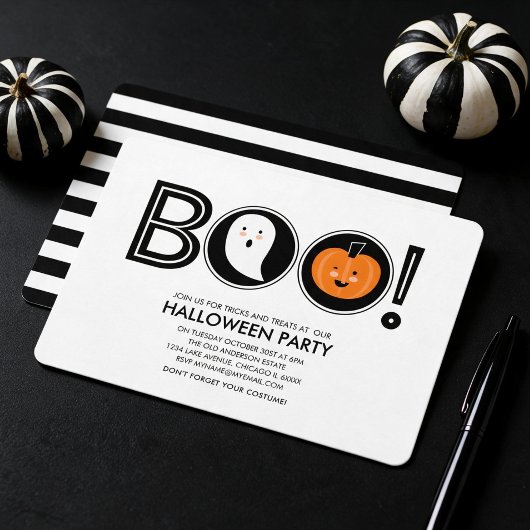 ブーッ! ハロウィンパーティー招待状 招待状