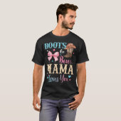ブーツかリボンか ママがあなたを愛してる 性別お披露目 Tシャツ (正面フル)