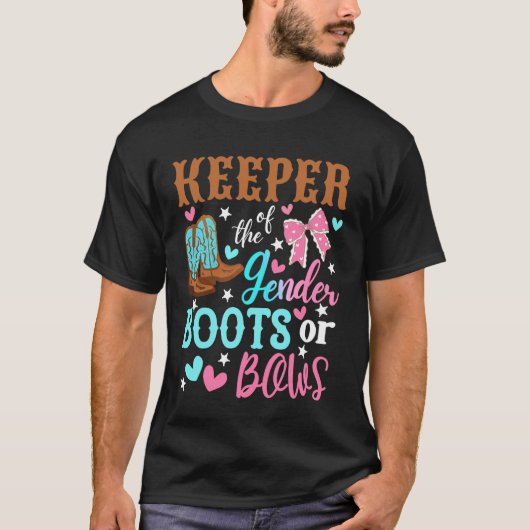 ブーツかリボン 性別お預かり中 ジェンダーリビール アウトフィ Tシャツ (正面)