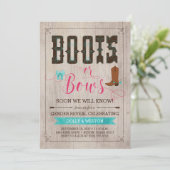 ブーツかリボン　性別発表招待状 招待状 (スタンド正面)