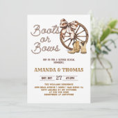 ブーツかリボン 西部風 性別発表 招待状 (スタンド正面)