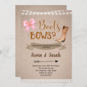 ブーツか弓性はパーティの招待状を明らかにします 招待状 (正面/裏面)