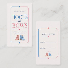 ブーツか弓 Gender Reveal おむつラッフル同封カード エンクロージャーカード