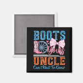 ブーツか弓 Uncle Loves You 性別発表 ファミリー マグネット (正面/裏面)