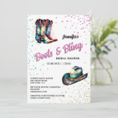 ブーツきらきら光る女性のカーボーイブーツglam stetsonきらめく 招待状 (スタンド正面)