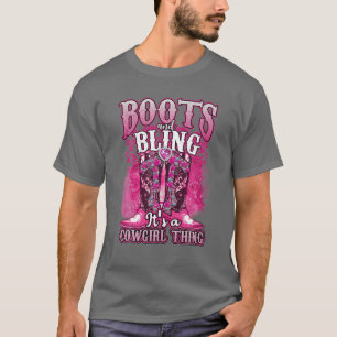 ブーツときらきら光るそれが西カウギの女性のカーボーイ物である Tシャツ
