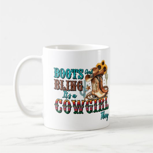 ブーツときらきら光るパーソナライズされた コーヒーマグカップ (左)