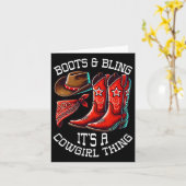 ブーツときらきら光る女性のカーボーイロデオ乗馬ウェス カード (黄色い花)