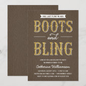 ブーツときらきら光る | グリッタールックバチェロレッテ 招待状 (正面/裏面)