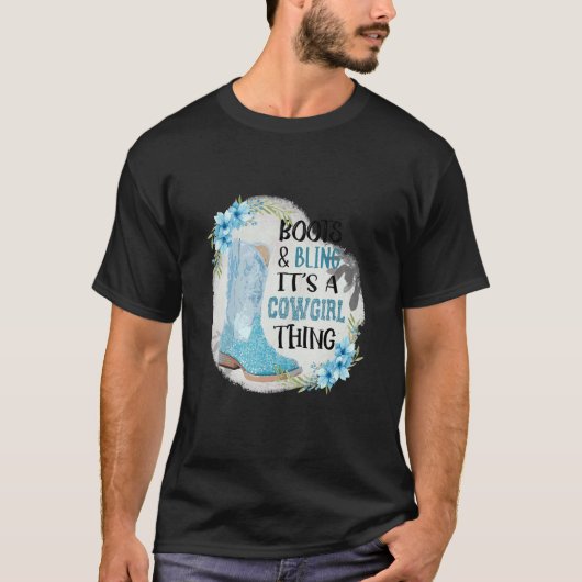 ブーツとキラキラ カウガールの証 Tシャツ (正面)