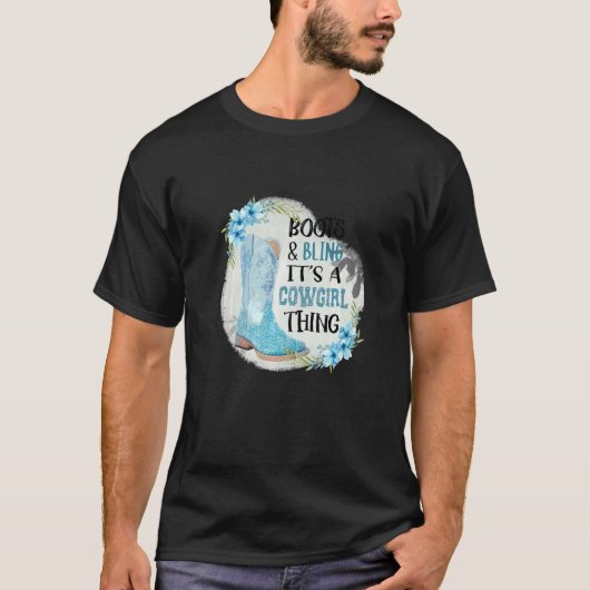 ブーツとキラキラ カウガールの証 Tシャツ (正面)