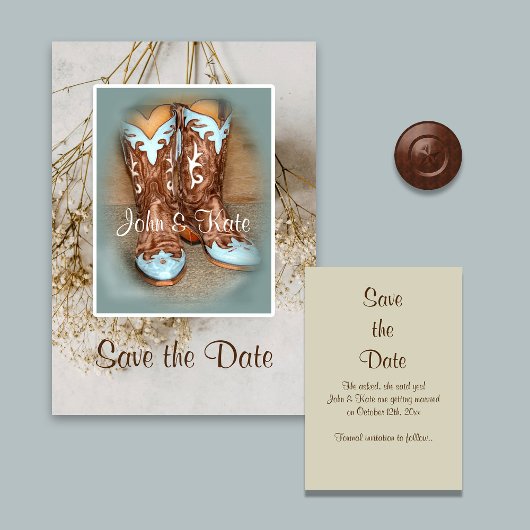 ブーツとドライフラワー セーブザデート