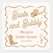 ブーツとバビーのブライズシャワー スクエアシール (正面)